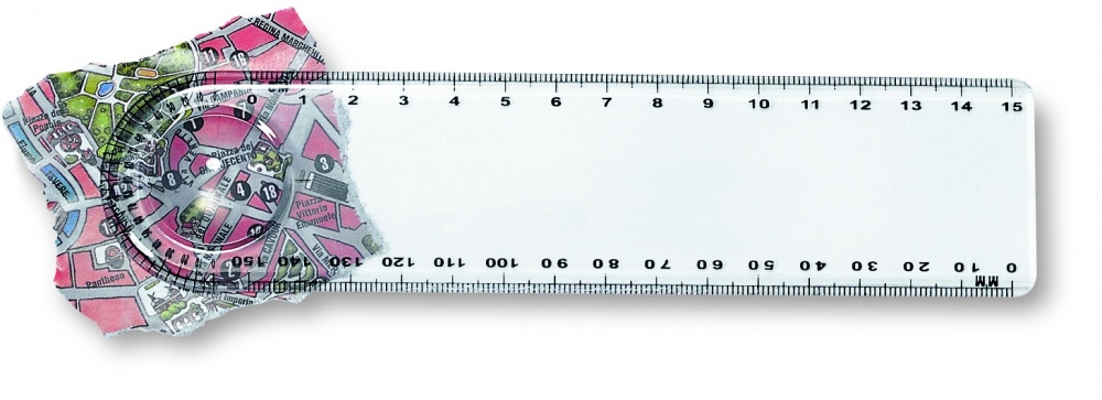 Logo trade business gift photo of: Ruler with magnifier