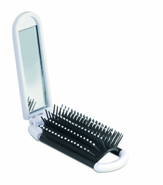 Logo trade promotional giveaways image of: Foldable hairbrush with mirror
