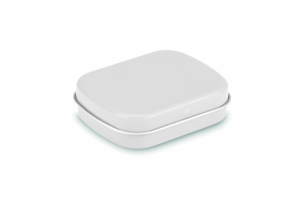 Logo trade promotional item photo of: Easy tin silver w/mints