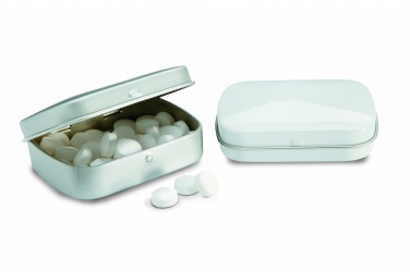 Logo trade promotional giveaways image of: Easy tin silver w/mints