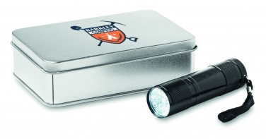 Logo trade promotional product photo of: LED torch in tin box