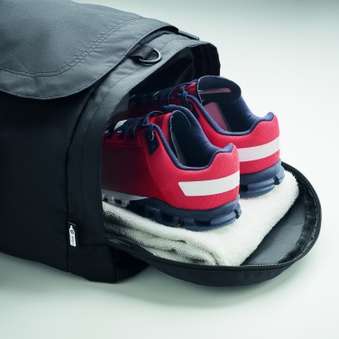 Logo trade promotional giveaway photo of: Large sports bag in 300D RPET