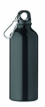Logo trade corporate gift photo of: 500 ml single-walled water bottle made of recycled aluminum with a carabiner