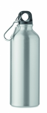 Logotrade promotional merchandise photo of: 500 ml single-walled water bottle made of recycled aluminum with a carabiner