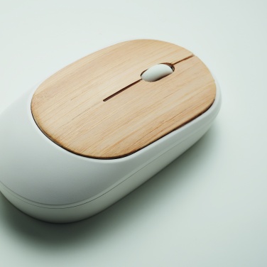 Logo trade business gift photo of: Wireless mouse in bamboo