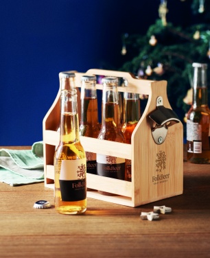 Logo trade promotional gifts picture of: 6 beer crate in bamboo