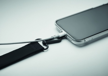 Logo trade promotional giveaways picture of: Polyester phone wrist strap