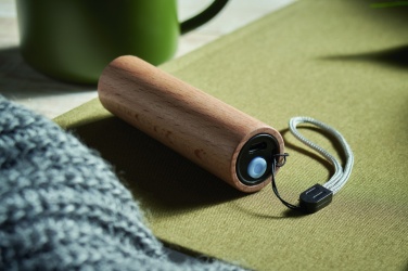 Logo trade advertising products image of: Beech wood rechargeable torch