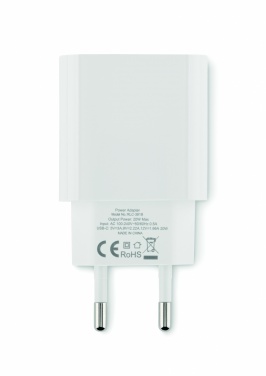 Logotrade promotional items photo of: 20W 2 port USB charger EU plug