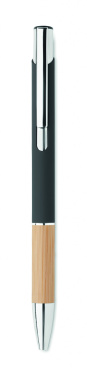 Logotrade promotional merchandise photo of: Ballpoint pen made of aluminum with a bamboo grip