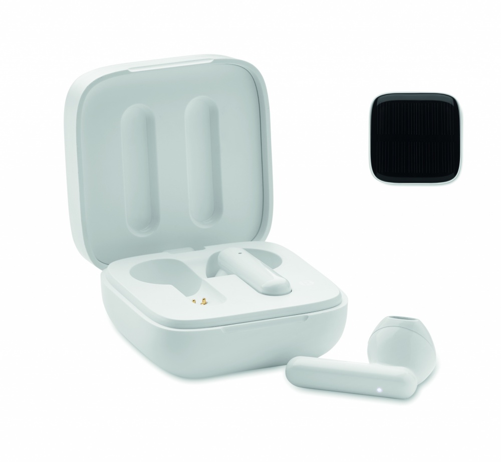 Logotrade promotional gift image of: TWS earbuds with solar charger
