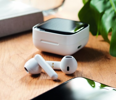 Logo trade promotional giveaways picture of: TWS earbuds with solar charger