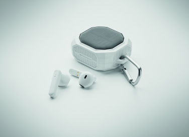 Logo trade business gift photo of: TWS earbuds with solar charger