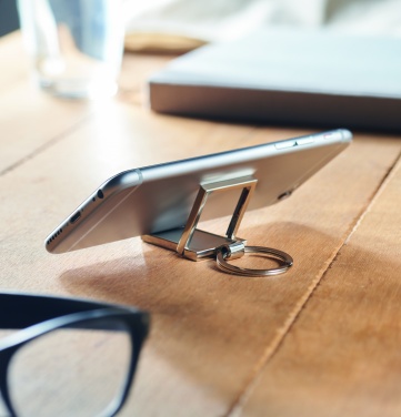 Logo trade promotional gifts picture of: Metal key ring phone stand Seinajoki