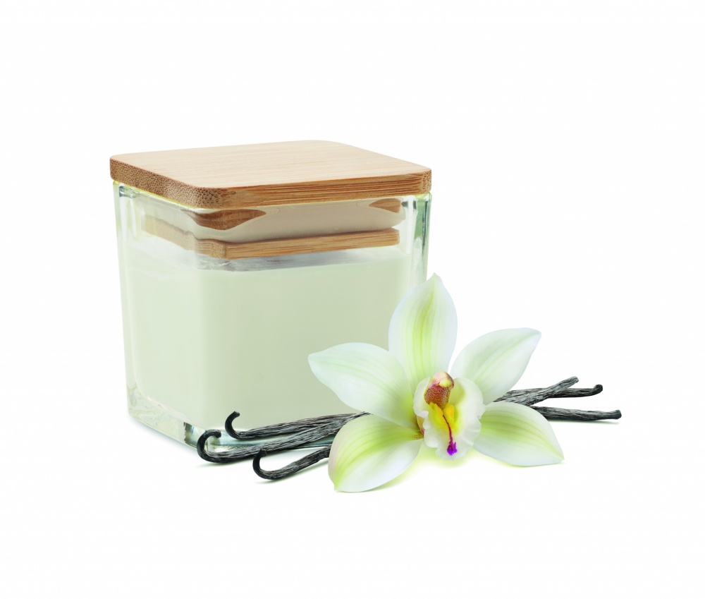 Logo trade advertising products picture of: Squared fragranced candle 50gr