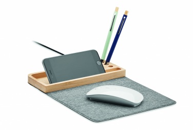 Logo trade advertising products picture of: Wireless charger in bamboo 15W