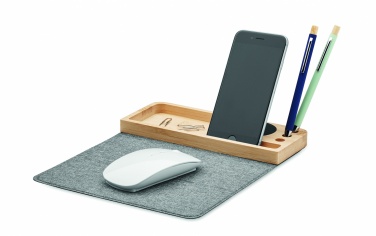 Logo trade promotional merchandise image of: Wireless charger in bamboo 15W