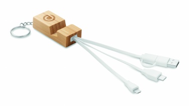 Logo trade promotional giveaways picture of: Bamboo key ring and stand Salo