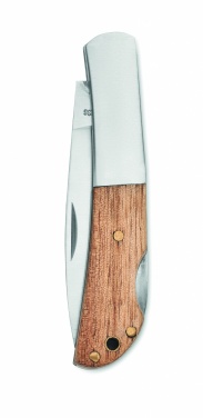 Logo trade business gifts image of: Foldable knife in acacia wood