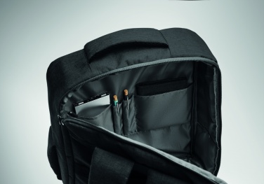 Logo trade promotional item photo of: A safe 15-inch laptop backpack made of 300D RPET with a 210D RPET lining and customizable printing.