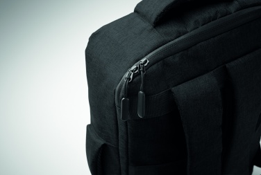 Logotrade promotional product picture of: A safe 15-inch laptop backpack made of 300D RPET with a 210D RPET lining and customizable printing.