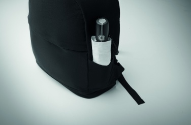 Logo trade promotional giveaways picture of: A 15-inch laptop backpack made of recycled pre-consumer cotton and recycled polyester with customizable printing.