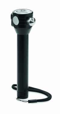Logo trade promotional merchandise photo of: 3-in-1 aluminum flashlight with an emergency hammer and seatbelt cutter, customizable with printing