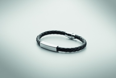 Logo trade advertising products image of: Braided faux leather bracelet