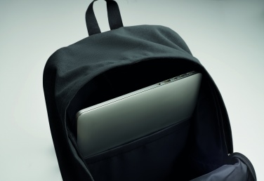 Logotrade promotional gift image of: A 15-inch laptop backpack made of recycled pre-consumer cotton with customizable printing