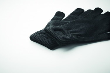 Logo trade corporate gift photo of: Knitted gloves in RPET
