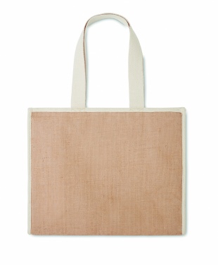 Logo trade promotional products image of: Jute and canvas cooler bag