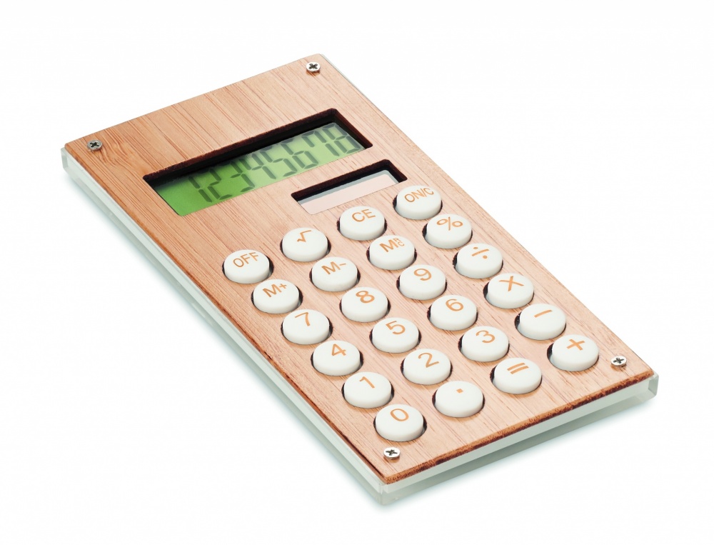Logotrade promotional product picture of: 8 digit bamboo calculator