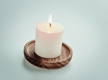 Logo trade corporate gifts picture of: Candle on round wooden base
