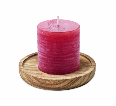 Logo trade promotional items image of: Candle on round wooden base