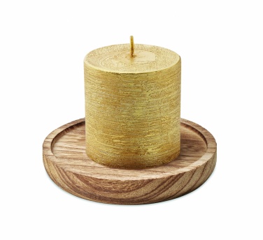 Logo trade promotional item photo of: Candle on round wooden base