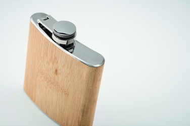 Logo trade promotional gifts picture of: Bamboo slim hip flask 170ml