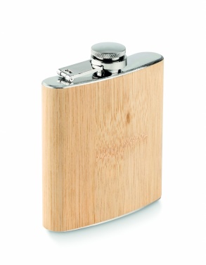 Logo trade promotional items image of: Bamboo slim hip flask 170ml