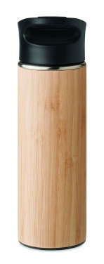 Logo trade promotional merchandise image of: Double wall bamboo flask 450ml