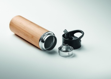 Logo trade promotional gift photo of: Double wall bamboo flask 450ml
