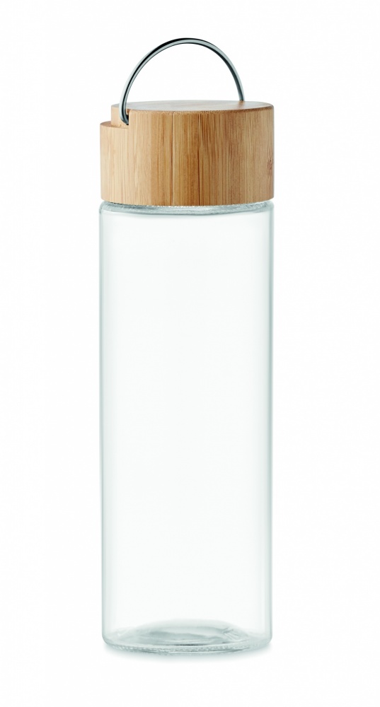 Logo trade promotional merchandise photo of: Glass bottle 500ml bamboo lid