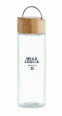 Logo trade corporate gift photo of: Glass bottle 500ml bamboo lid