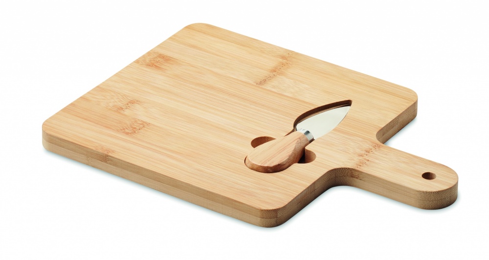 Logo trade promotional product photo of: Cheese board set in bamboo Bremen