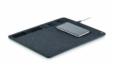 Logo trade promotional giveaways picture of: RPET mouse mat charger 15W