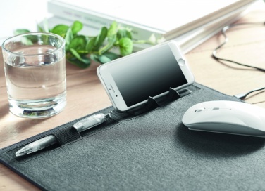 Logo trade corporate gifts picture of: RPET mouse mat charger 15W