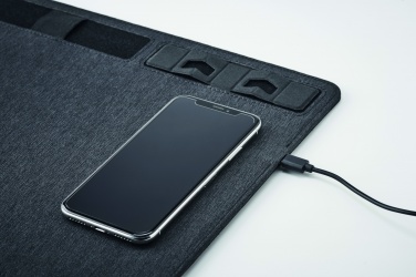 Logo trade promotional item photo of: RPET mouse mat charger 15W