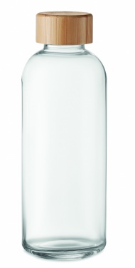 Logo trade advertising products picture of: Glass bottle 650ml bamboo lid