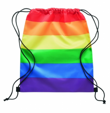 Logo trade promotional gifts picture of: Rainbow RPET drawstring bag