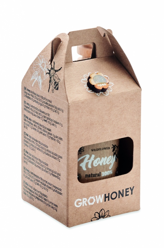 Logo trade promotional giveaways image of: Wildflower honey jar set 50gr