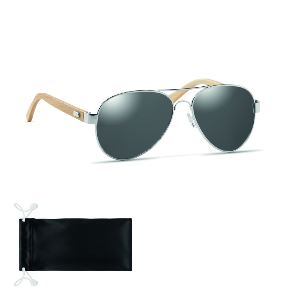 Logotrade promotional merchandise photo of: Bamboo sunglasses in pouch TARTU