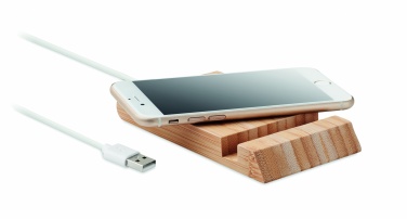 Logotrade promotional giveaways photo of: Bamboo wireless charger  10W ODOS